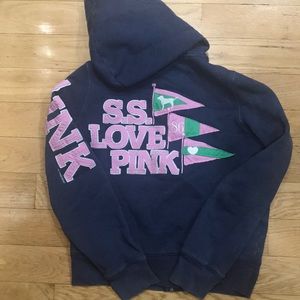 Cute Vintage Pink Brand Zip Up Hoodie Size M